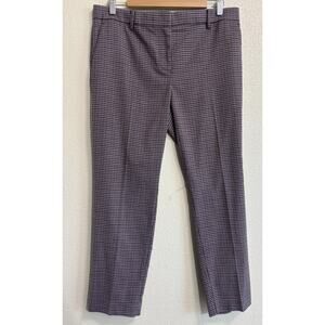 Ann Taylor Pants Women’s Size 8 Purple Houndstooth Check Mid Rise Ankle Stretch